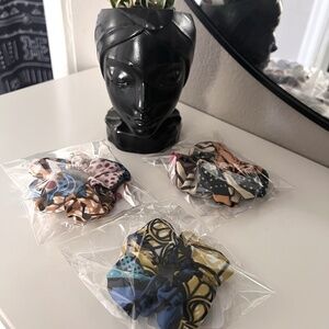 KEPT ROOTS Kente Inspired Handmade Scrunchies Ponytail Holders Set of 3